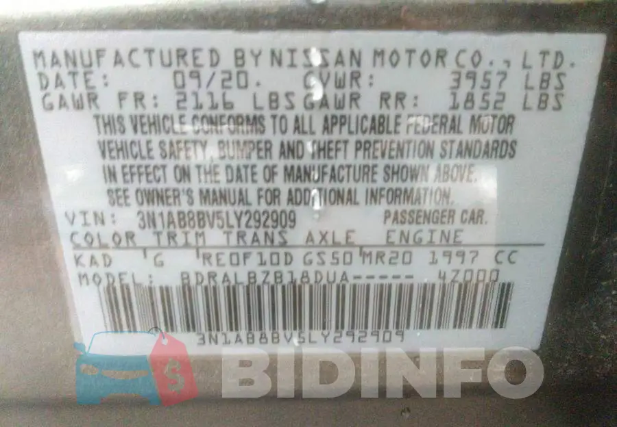 3N1AB8BV5LY292909 Photo# 7
