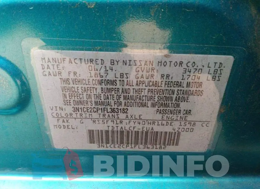 3N1CE2CP1FL363182 Photo# 9