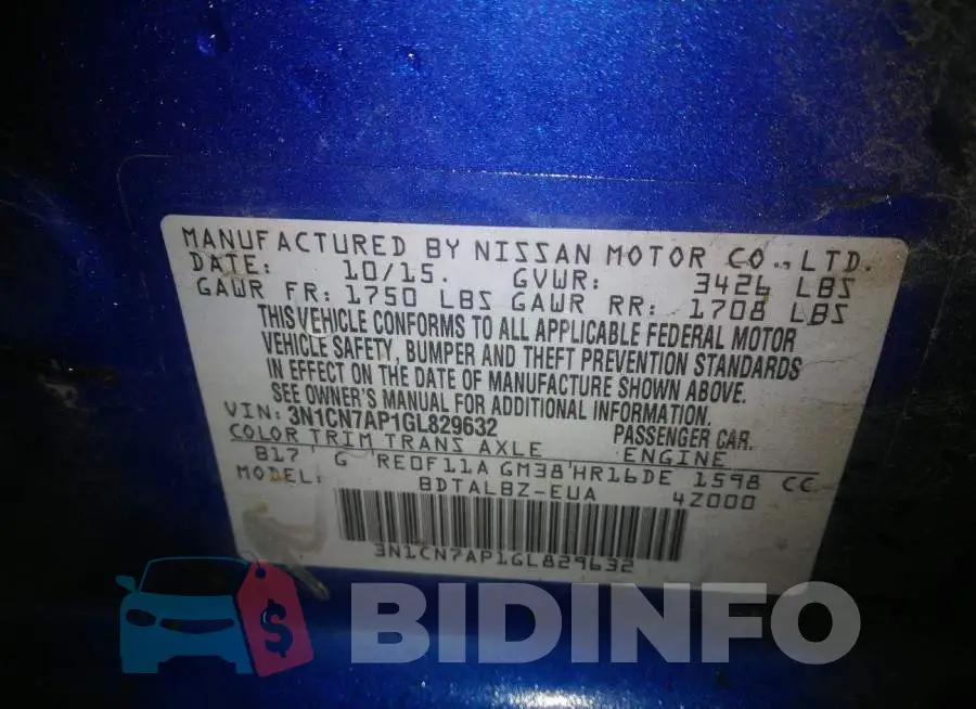 3N1CN7AP1GL829632 Photo# 9
