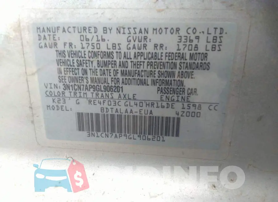 3N1CN7AP9GL906201 Photo# 9