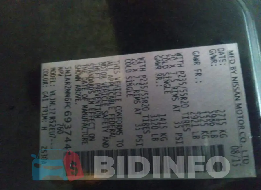 5N1AR2MM6FC693744 Photo# 9
