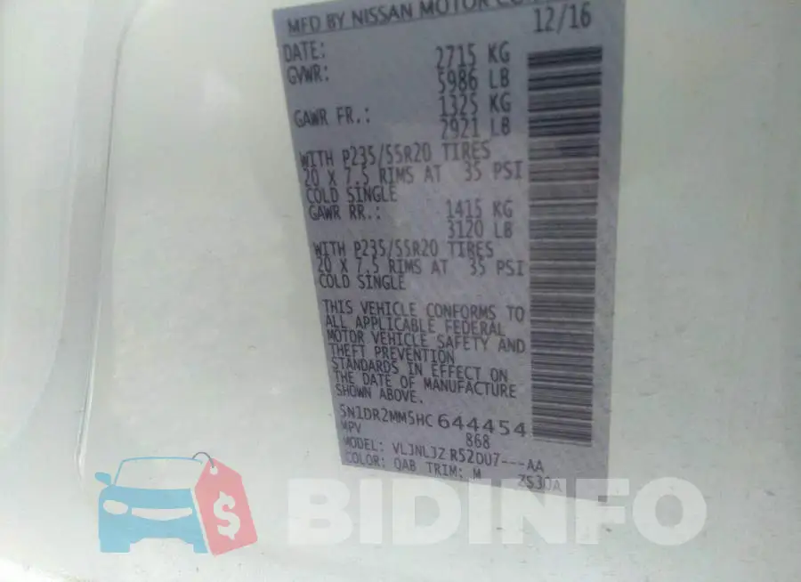 5N1DR2MM5HC644454 Photo# 9