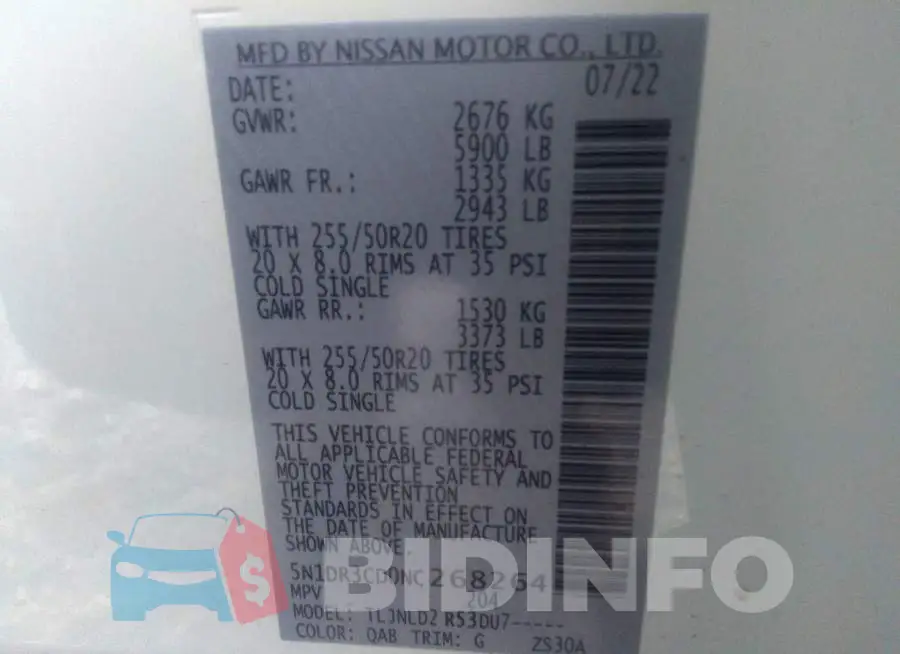 5N1DR3CD0NC268264 Photo# 9