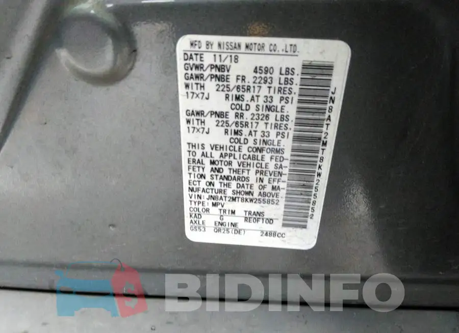 JN8AT2MT8KW255852 Photo# 9