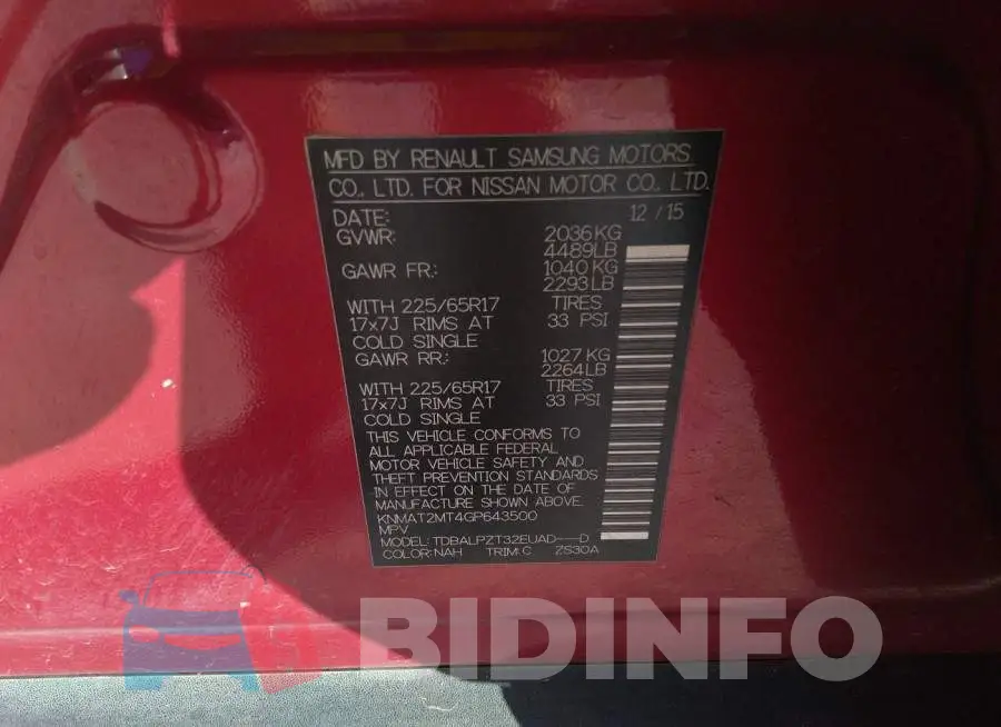 KNMAT2MT4GP643500 Photo# 9