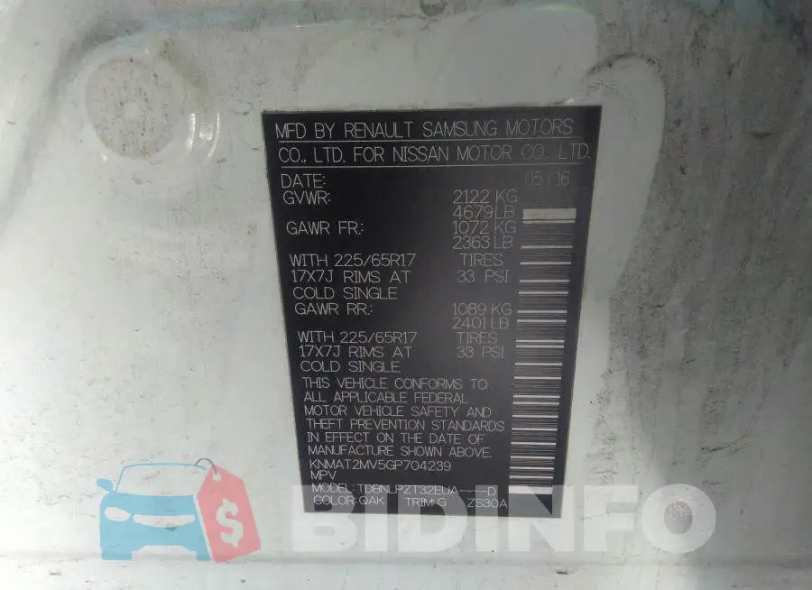 KNMAT2MV5GP704239 Photo# 9