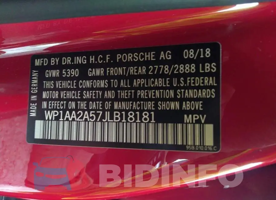 WP1AA2A57JLB18181 Photo# 9