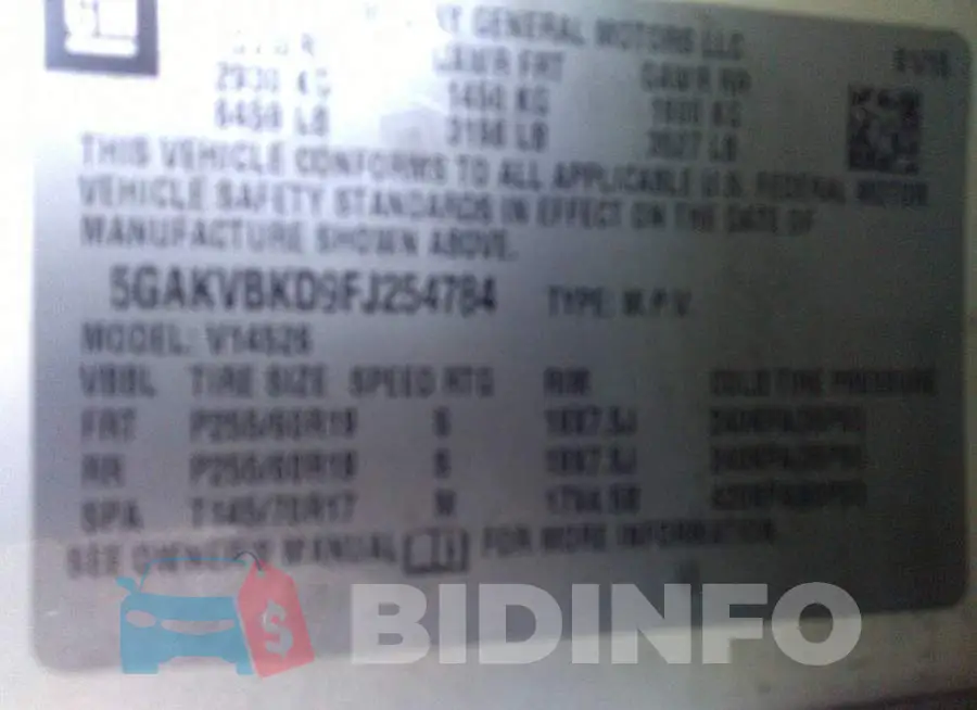 5GAKVBKD9FJ254784 Photo# 9