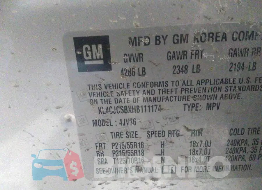 KL4CJCSBXHB111174 Photo# 9
