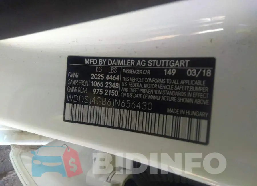 WDDSJ4GB6JN656430 Photo# 9
