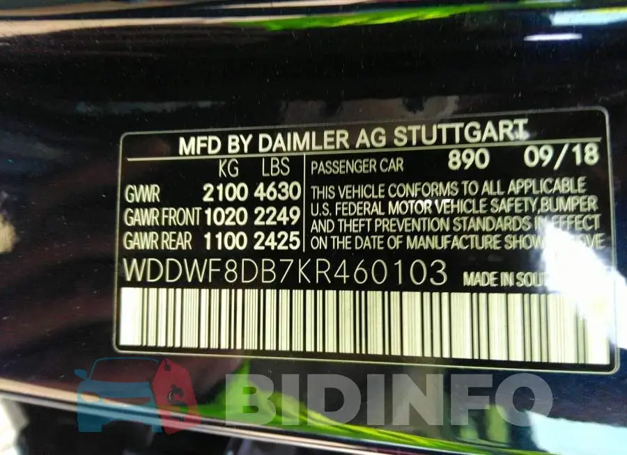 WDDWF8DB7KR460103 Photo# 9