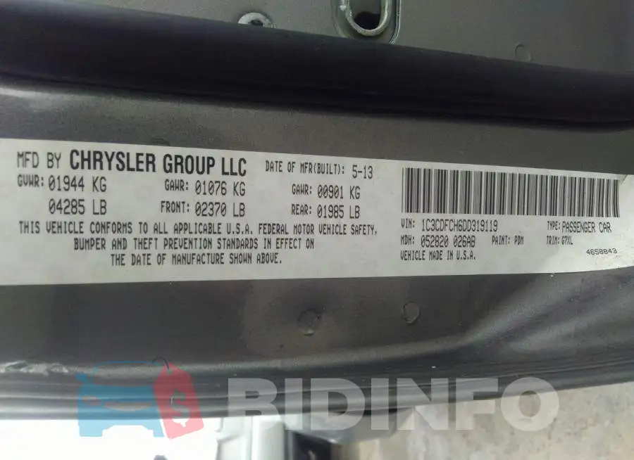 1C3CDFCH6DD319119 Photo# 9