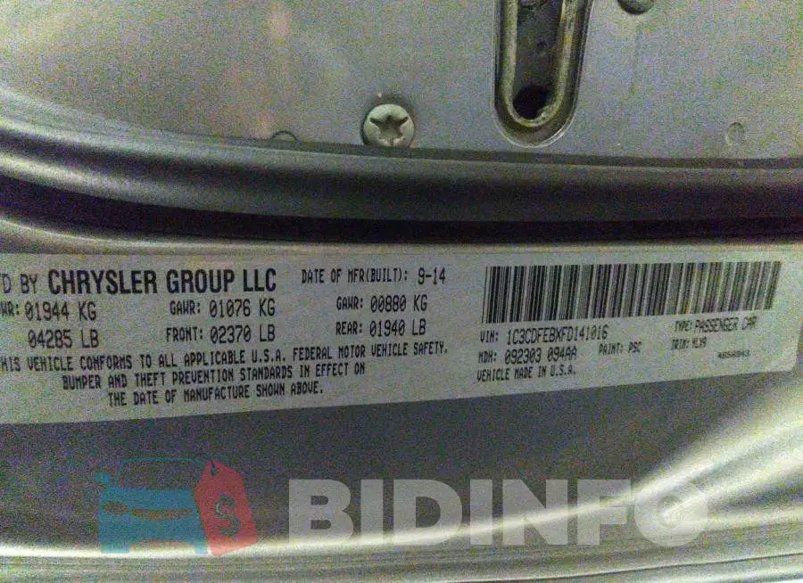 1C3CDFEBXFD141016 Photo# 9