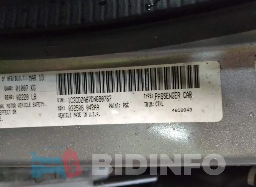 1C3CDZAB7DN690767 Photo# 9