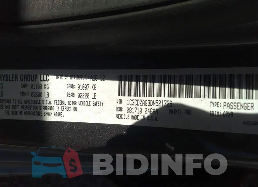 1C3CDZAG3DN521728 Photo# 8