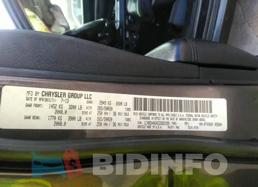 1C4RDHAG4DC692399 Photo# 9