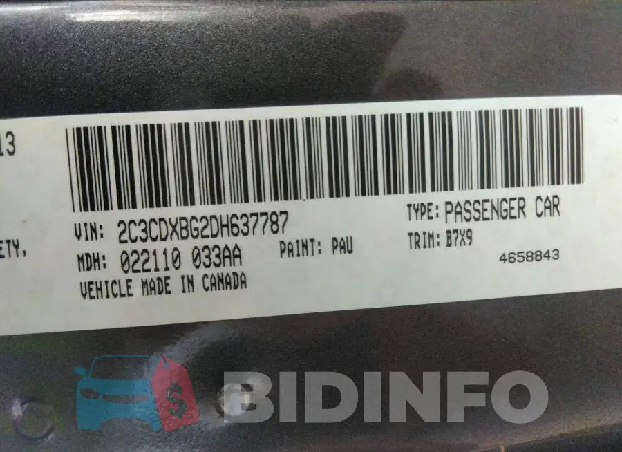 2C3CDXBG2DH637787 Photo# 9