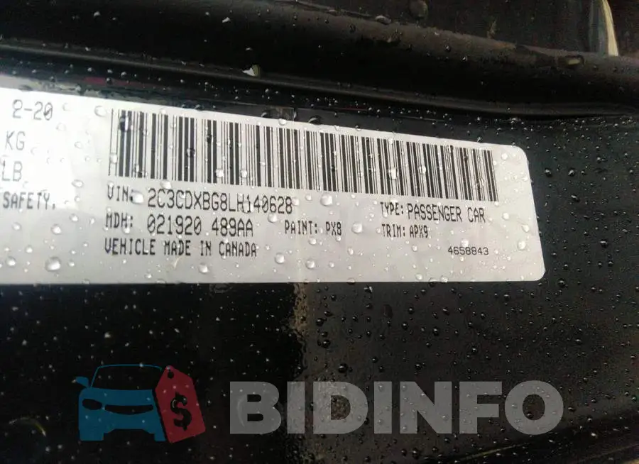 2C3CDXBG8LH140628 Photo# 9
