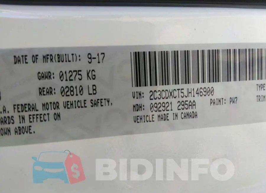 2C3CDXCT5JH146900 Photo# 9