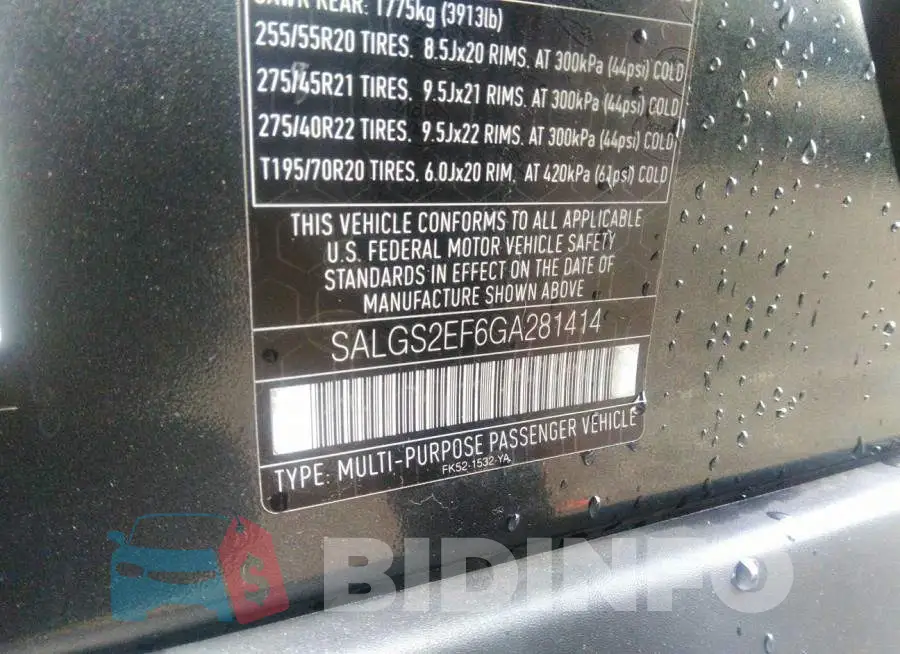 SALGS2EF6GA281414 Photo# 9