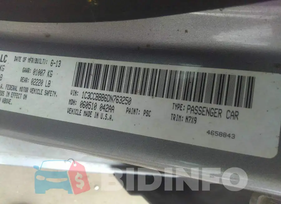 1C3CCBBB6DN763250 Photo# 9