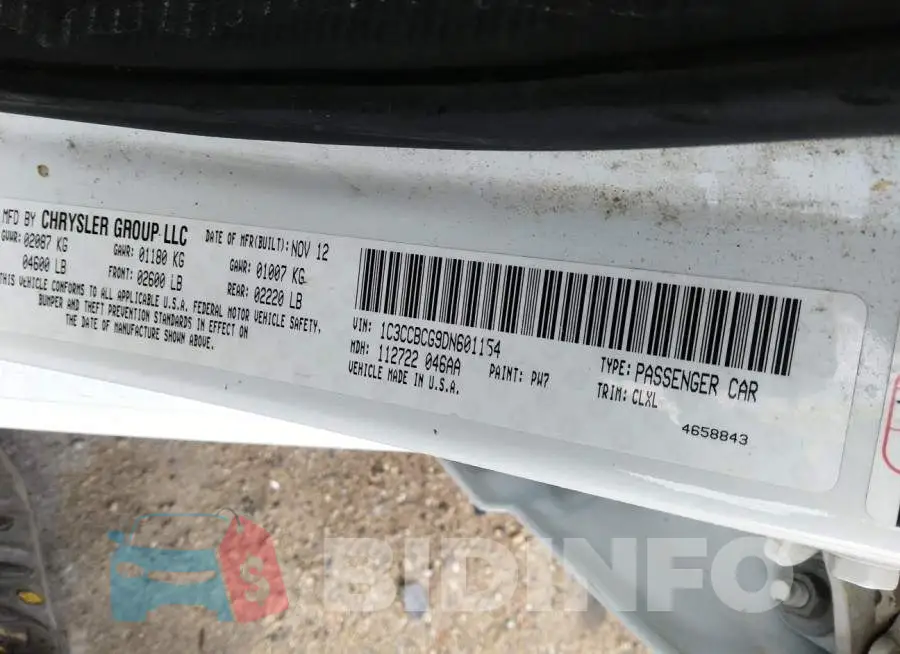 1C3CCBCG9DN601154 Photo# 9