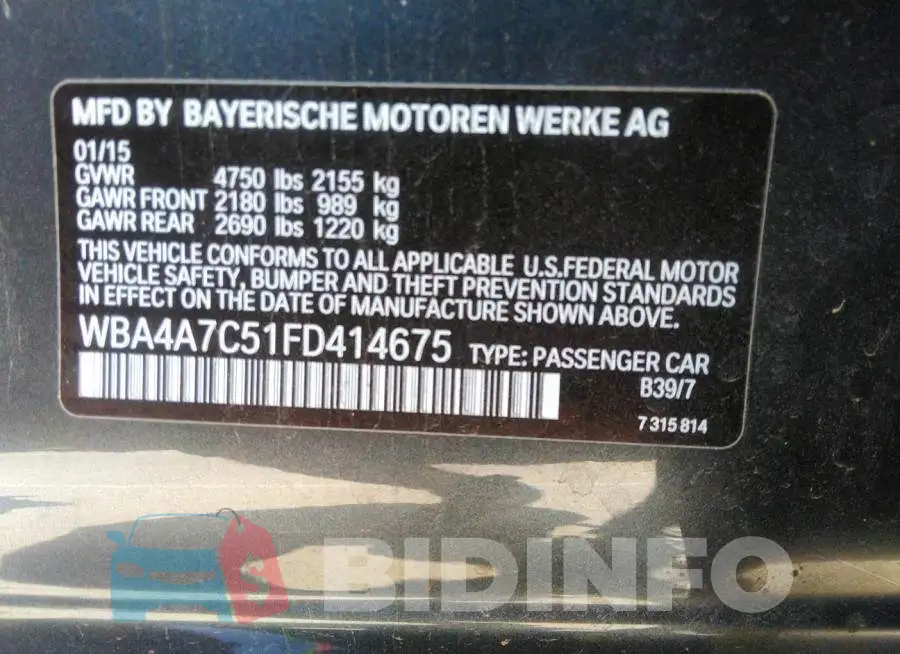 WBA4A7C51FD414675 Photo# 9
