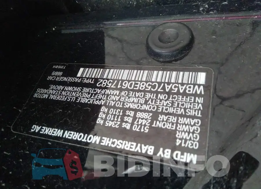 WBA5A7C58ED617582 Photo# 9