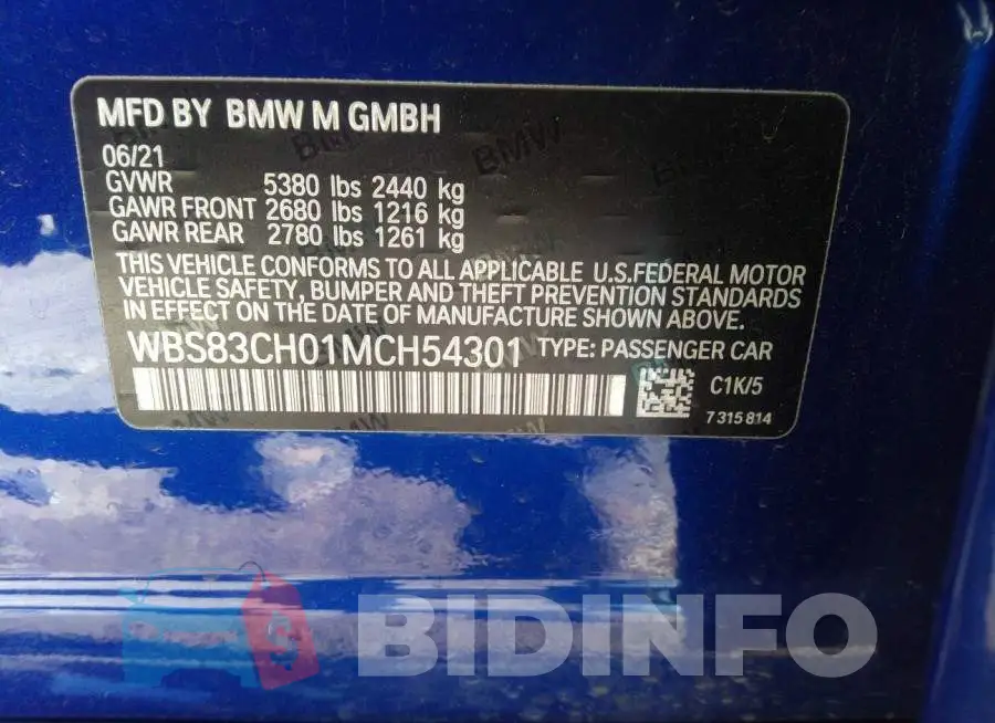 WBS83CH01MCH54301 Photo# 9