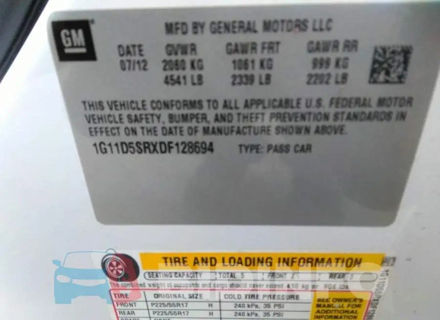 1G11D5SRXDF128694 Photo# 9