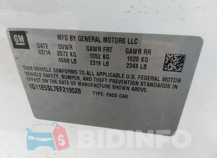 1G11E5SL7EF219528 Photo# 9