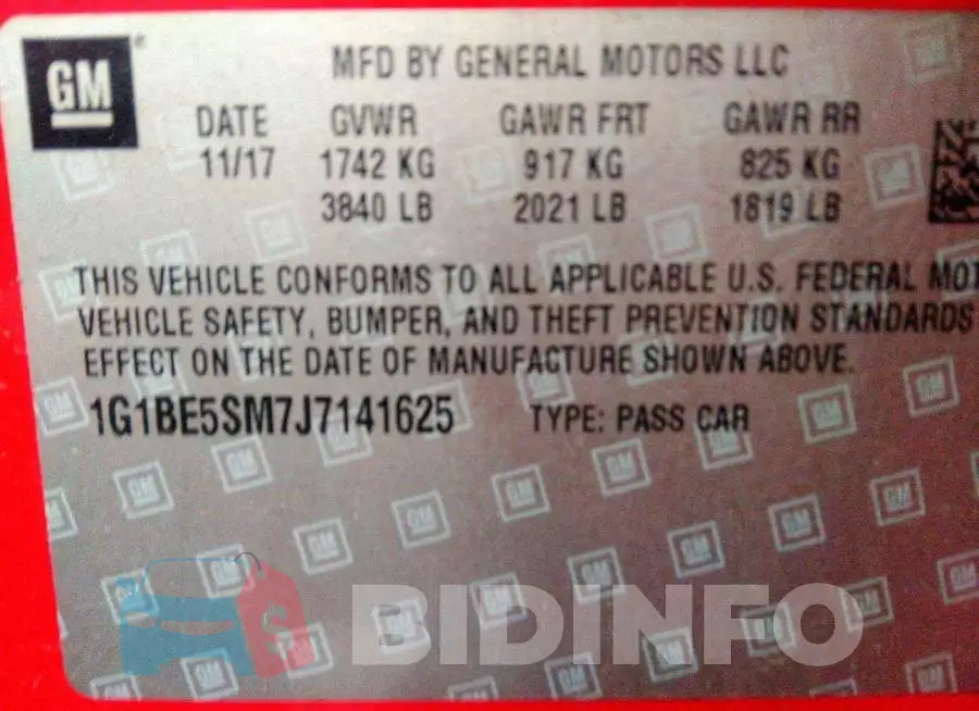 1G1BE5SM7J7141625 Photo# 9
