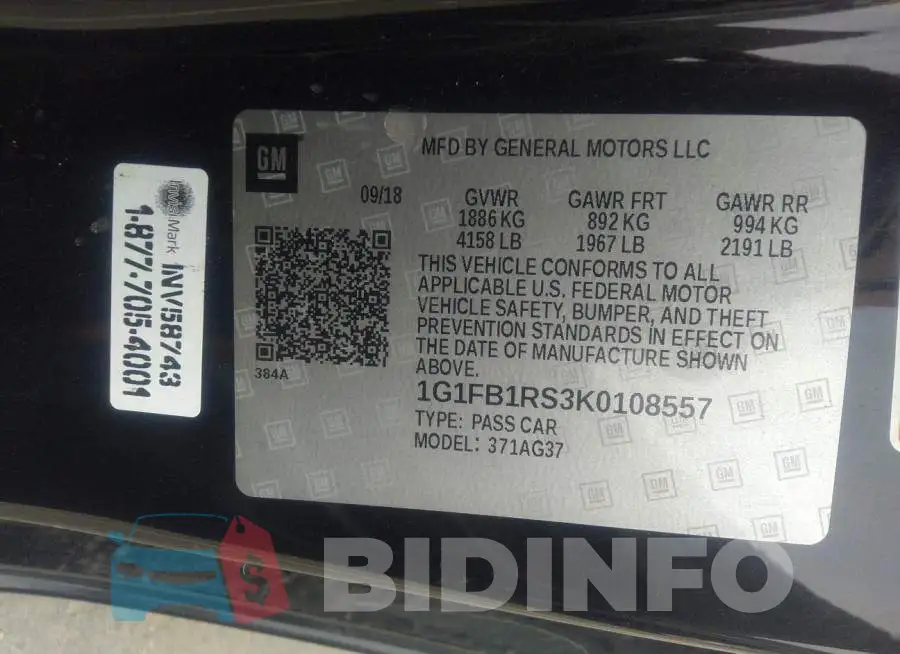 1G1FB1RS3K0108557 Photo# 9