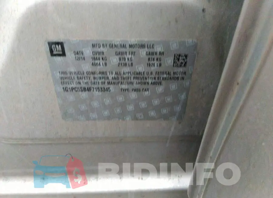 1G1PC5SB4F7153345 Photo# 9