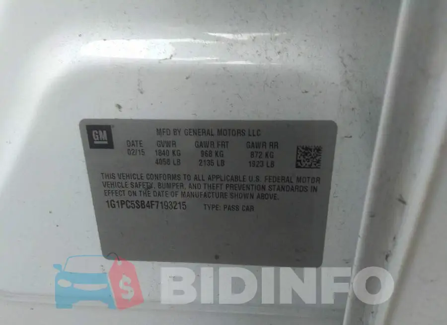 1G1PC5SB4F7193215 Photo# 9