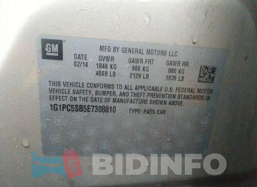 1G1PC5SB5E7308810 Photo# 9