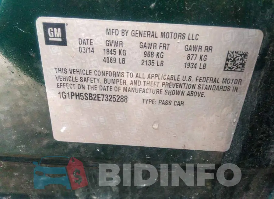 1G1PH5SB2E7325288 Photo# 9