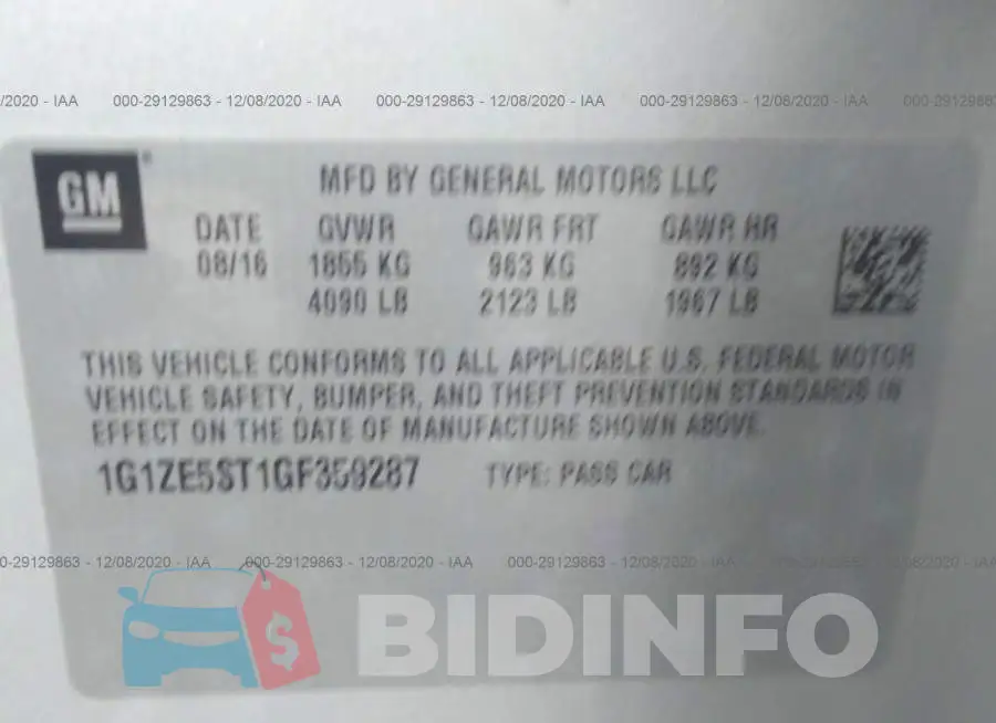 1G1ZE5ST1GF359287 Photo# 9