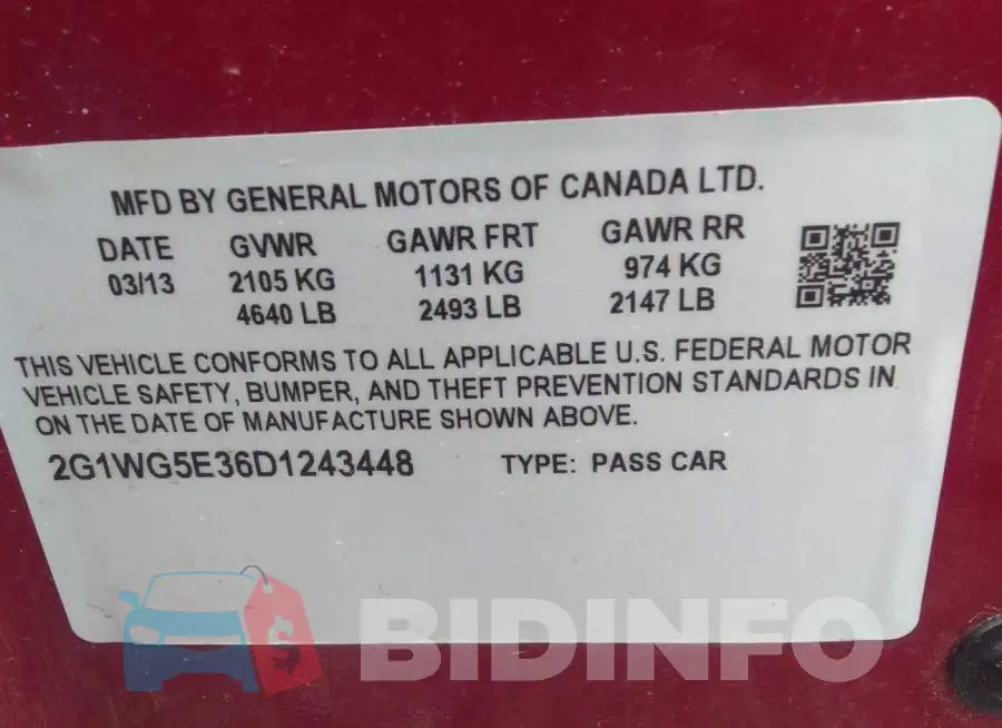 2G1WG5E36D1243448 Photo# 9