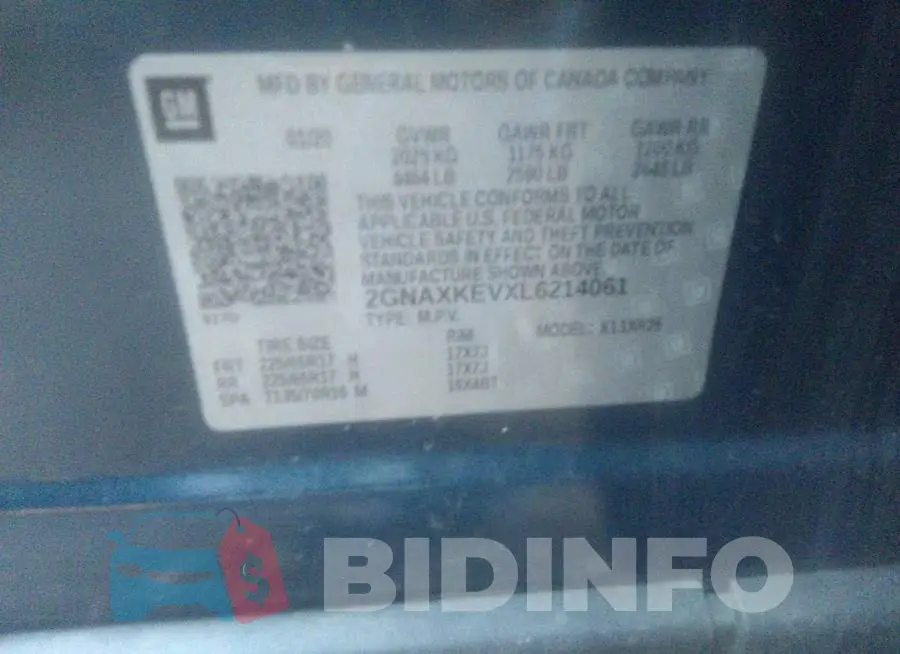 2GNAXKEVXL6214061 Photo# 9