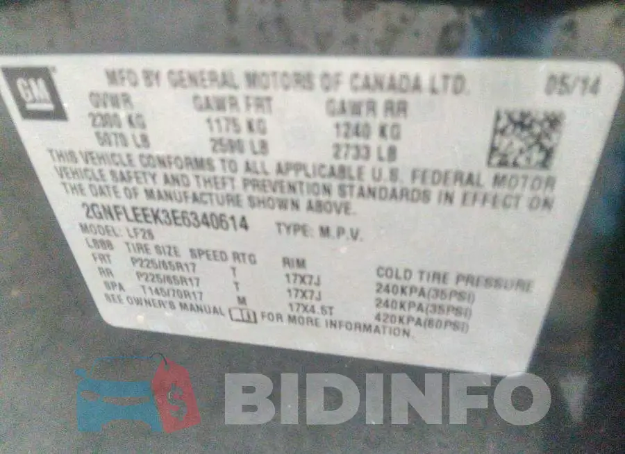2GNFLEEK3E6340614 Photo# 9