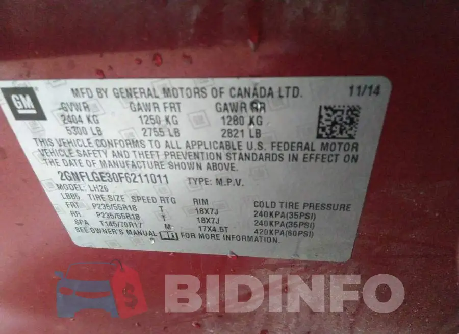 2GNFLGE30F6211011 Photo# 9
