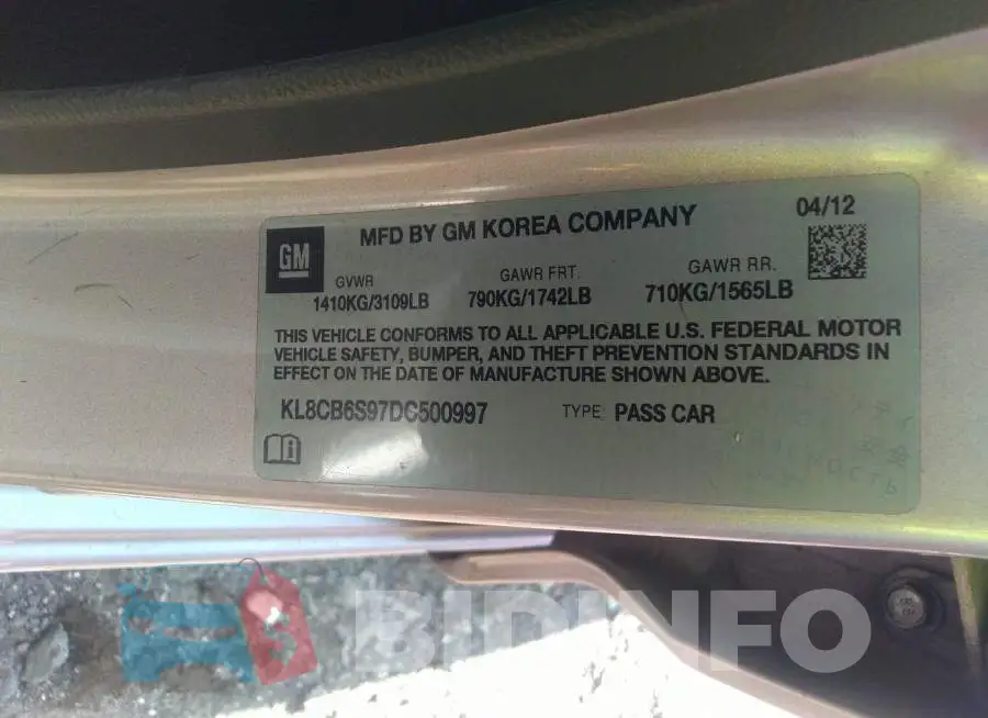 KL8CB6S97DC500997 Photo# 8