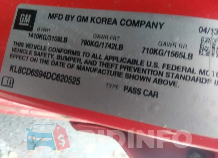 KL8CD6S94DC620525 Photo# 9