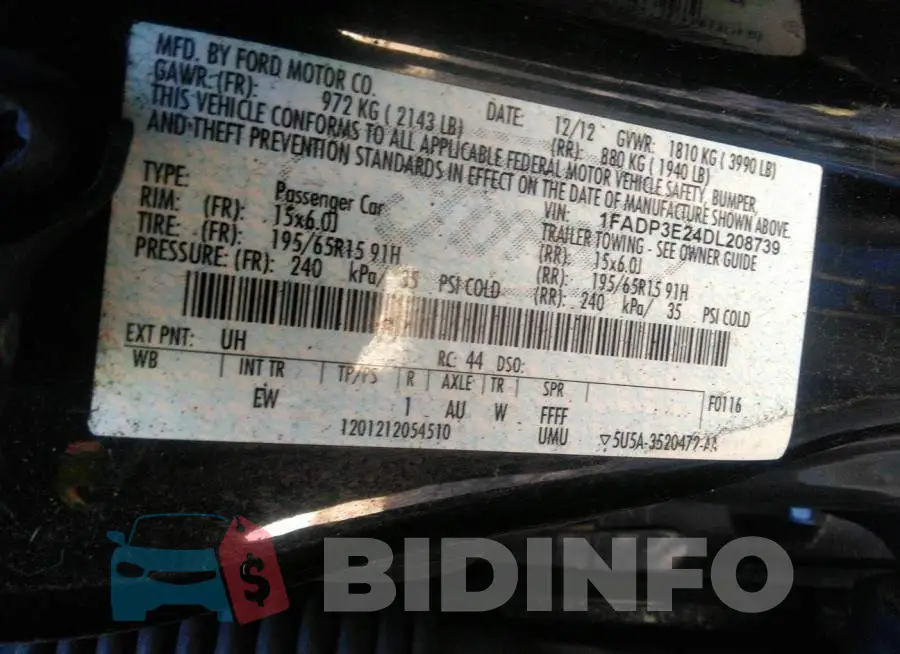1FADP3E24DL208739 Photo# 9