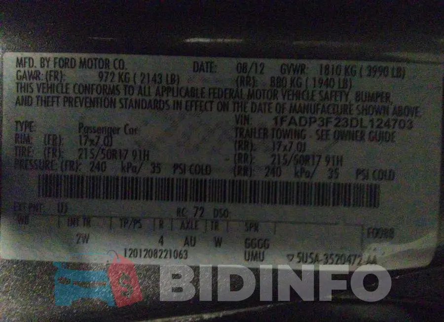 1FADP3F23DL124703 Photo# 9