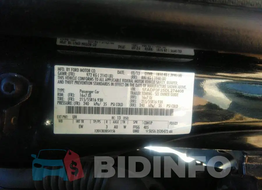 1FADP3F25DL274408 Photo# 9
