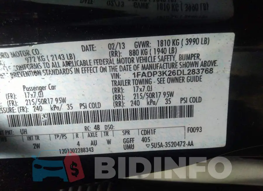 1FADP3K26DL283768 Photo# 6