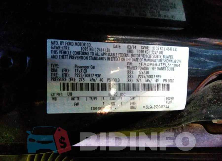 1FADP5BU7EL511064 Photo# 9