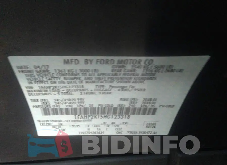 1FAHP2KT5HG123318 Photo# 9